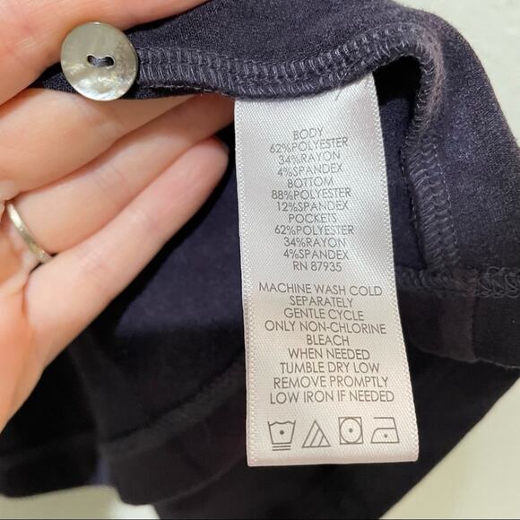 Logo Lori Goldstein Grey Open Front Cardigan Sweater Womens L Waterfall Preppy - Picture 5 of 10